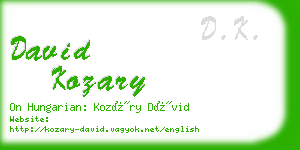 david kozary business card